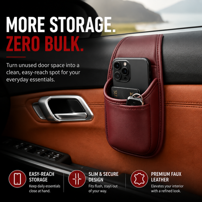 2PCS Car Phone Storage Pocket – Slim Organizer for Phones, Keys & Cards