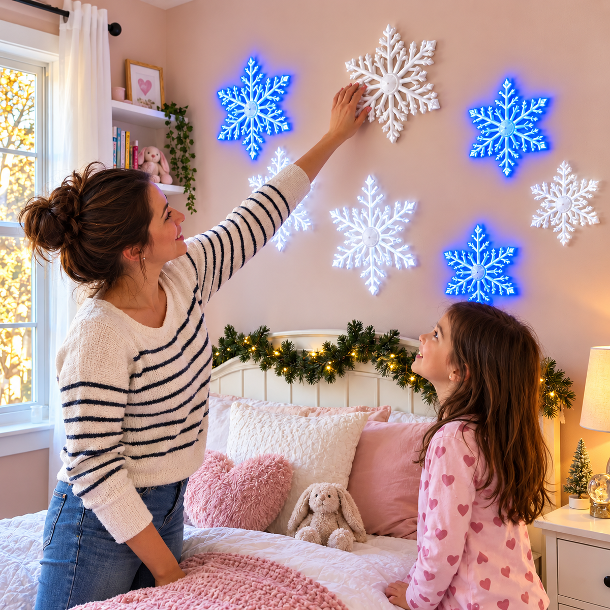 ❄️ Snowflake Christmas Decor Set, Blue & White Holiday Ornaments