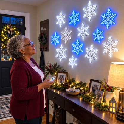 ❄️ Snowflake Christmas Decor Set, Blue & White Holiday Ornaments
