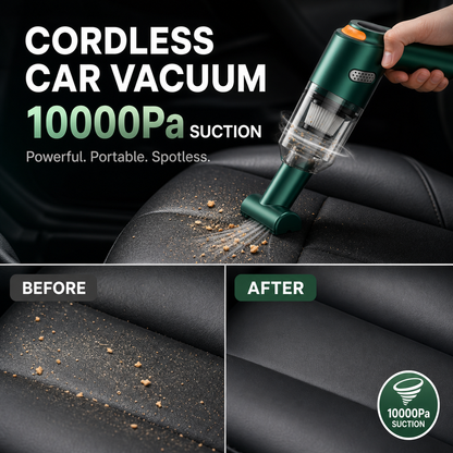 🧹 Cordless Car Vacuum – 10000Pa Suction & 4000mAh Battery 🚗
