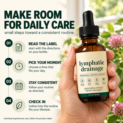Lymphatic Drainage Drops | 4-Botanical Daily Lymphatic Support, Alcohol-Free & Vegan, 2 Fl Oz