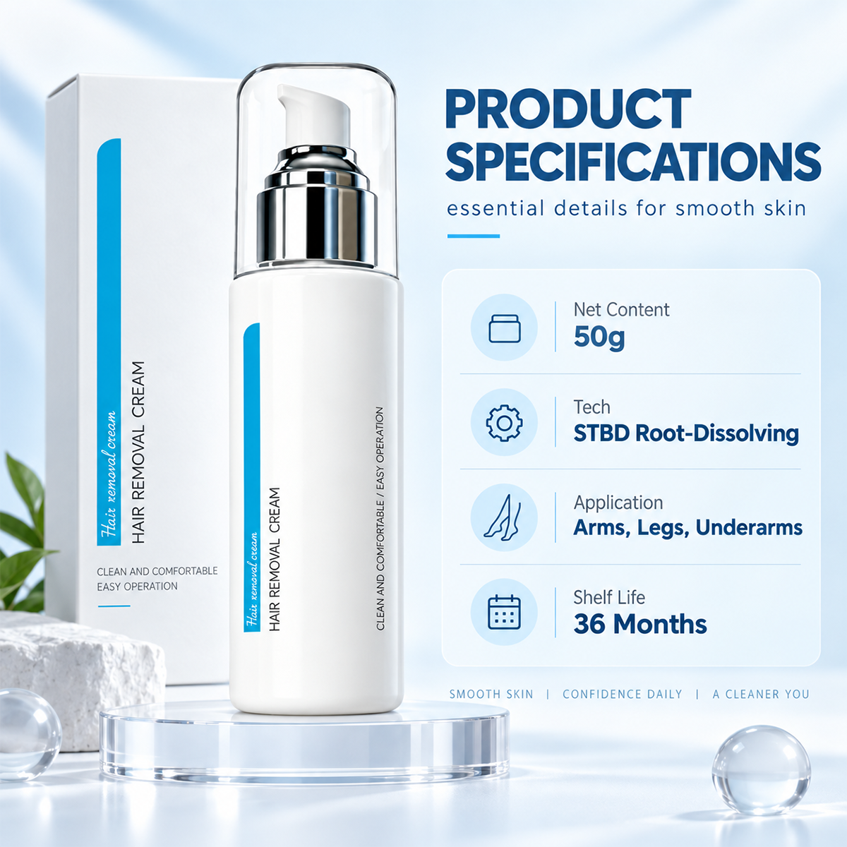 ✨ Ice‑Cooling Hair Removal Cream – Gentle for Sensitive Skin