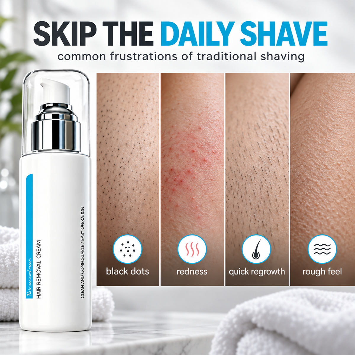 ✨ Ice‑Cooling Hair Removal Cream – Gentle for Sensitive Skin