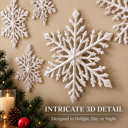 ❄️ Snowflake Christmas Decor Set, Blue & White Holiday Ornaments