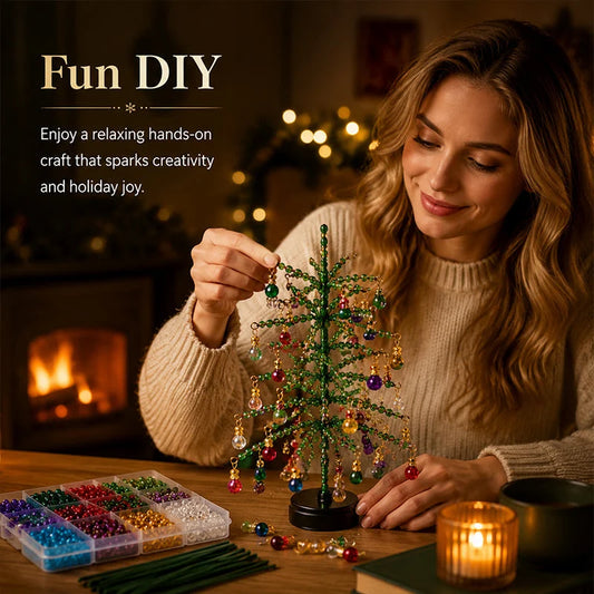 🎄 DIY Beaded Christmas Tree Kit – 🎅Create Your Own Sparkling Holiday Decoration