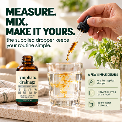 Lymphatic Drainage Drops | 4-Botanical Daily Lymphatic Support, Alcohol-Free & Vegan, 2 Fl Oz