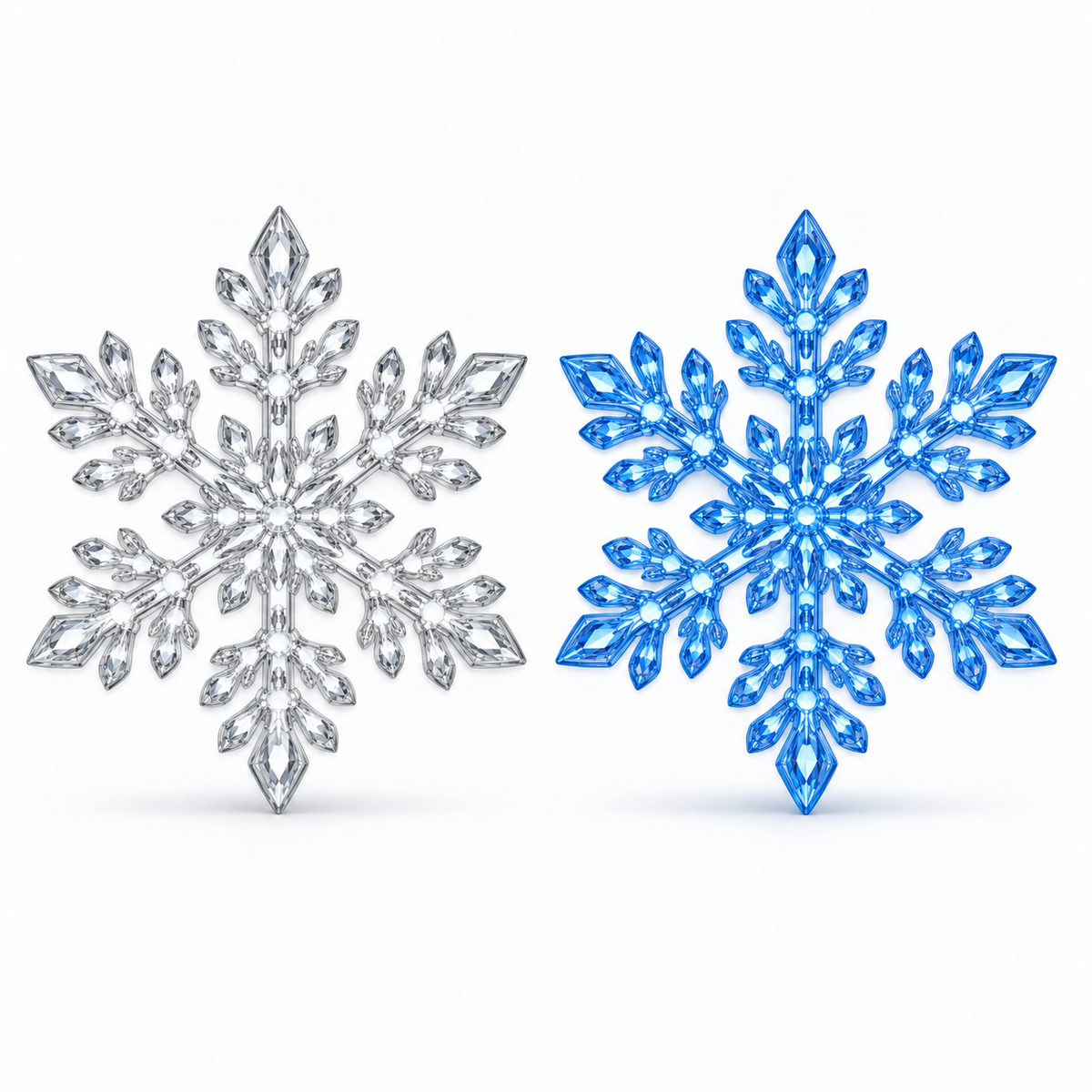 ❄️ Snowflake Christmas Decor Set, Blue & White Holiday Ornaments