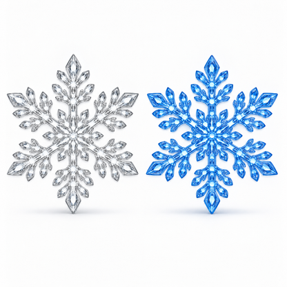 ❄️ Snowflake Christmas Decor Set, Blue & White Holiday Ornaments
