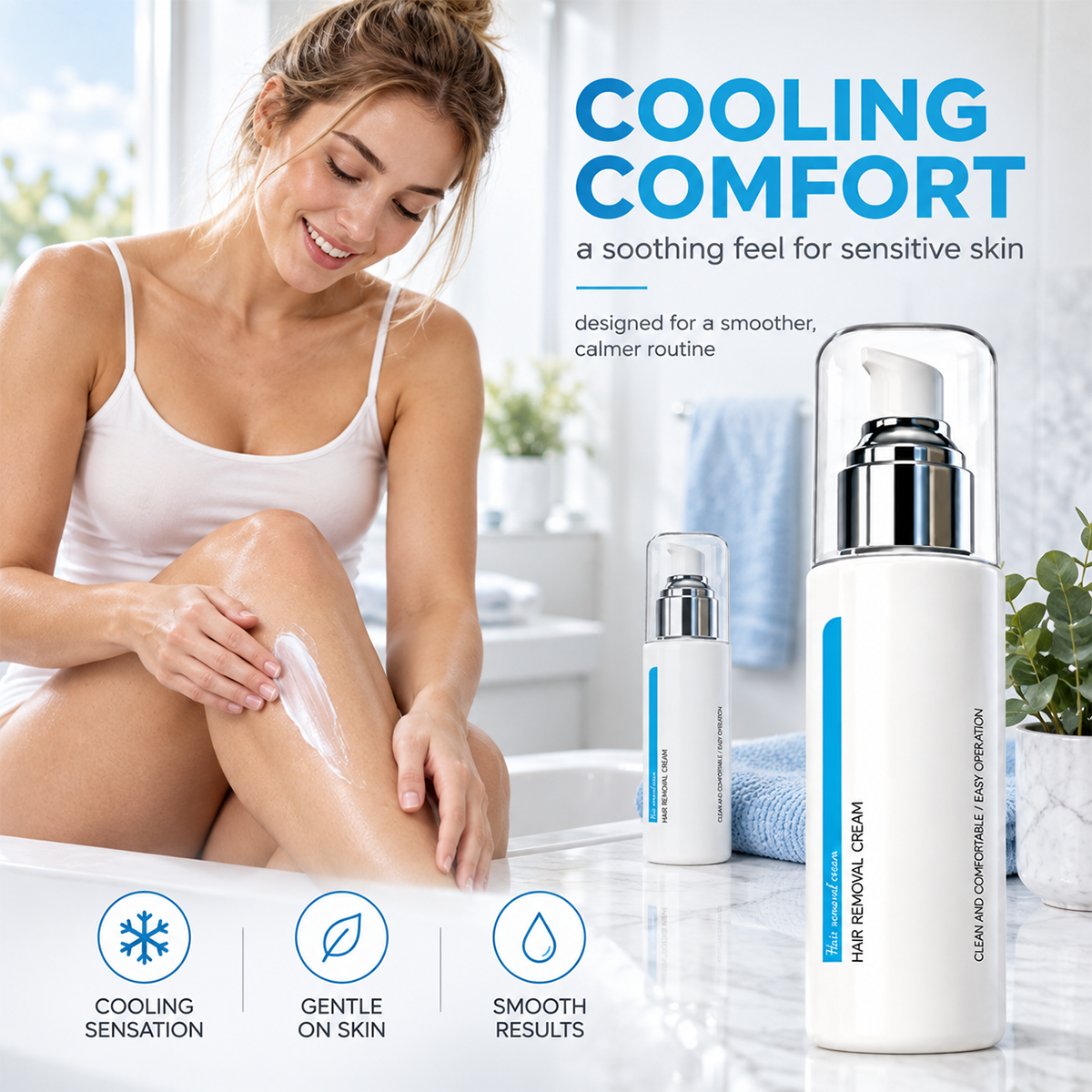 ✨ Ice‑Cooling Hair Removal Cream – Gentle for Sensitive Skin
