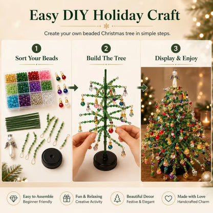 🎄 DIY Beaded Christmas Tree Kit – 🎅Create Your Own Sparkling Holiday Decoration