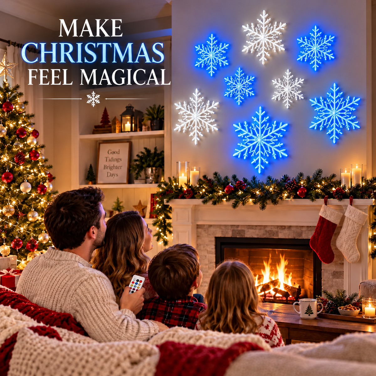 ❄️ Snowflake Christmas Decor Set, Blue & White Holiday Ornaments