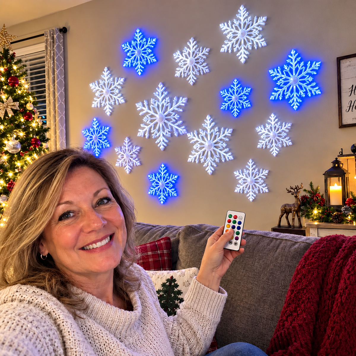❄️ Snowflake Christmas Decor Set, Blue & White Holiday Ornaments