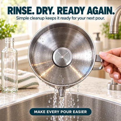 🥄Stainless Steel Kitchen Funnel Pour, Strain & Transfer Without the Mess