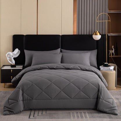🛏️ ☁️ Brushed Microfiber Comforter Set – All-season, Moisture-wicking, Diamond Quilting