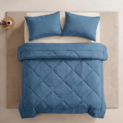 🛏️ ☁️ Brushed Microfiber Comforter Set – All-season, Moisture-wicking, Diamond Quilting