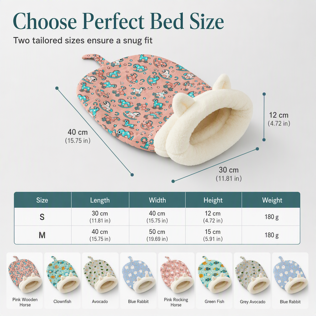 🐱🛏️Semi-Enclosed Hooded Pet Sleeping Bag Cave Bed | Draft-Blocking, Cozy Indoor Winter Rest Spot