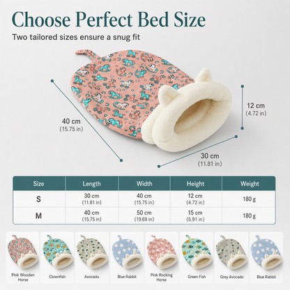 🐱🛏️Semi-Enclosed Hooded Pet Sleeping Bag Cave Bed | Draft-Blocking, Cozy Indoor Winter Rest Spot