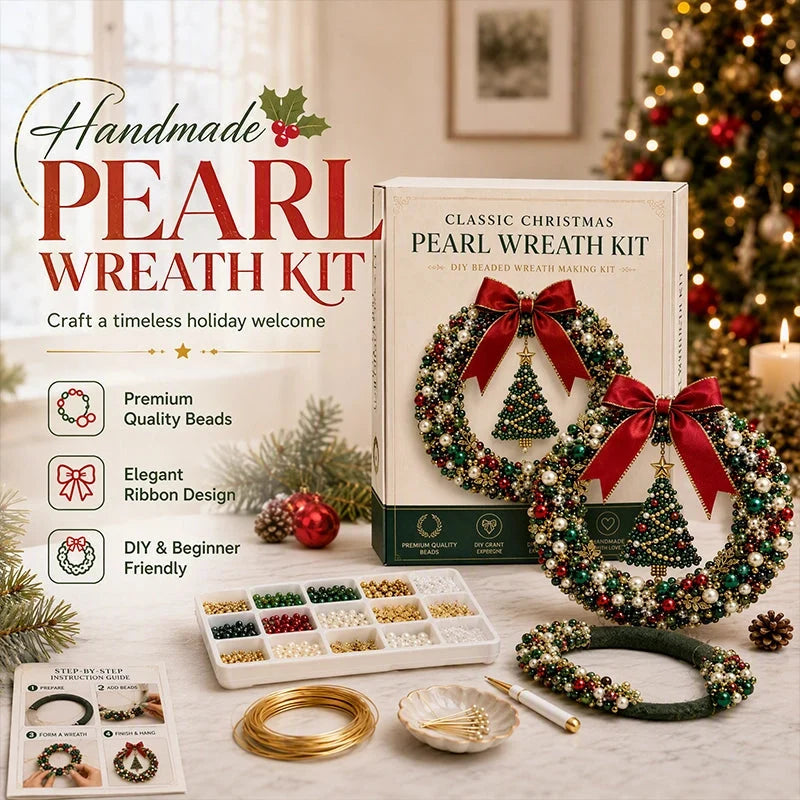 DIY Christmas Pearl Beaded Wreath Kit 🌟