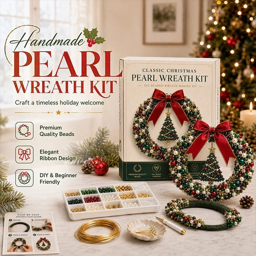 DIY Christmas Pearl Beaded Wreath Kit 🌟