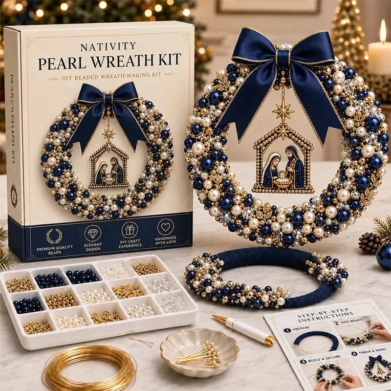 DIY Christmas Pearl Beaded Wreath Kit 🌟