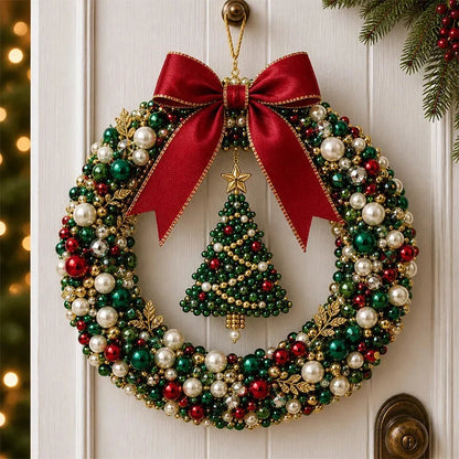 DIY Christmas Pearl Beaded Wreath Kit 🌟